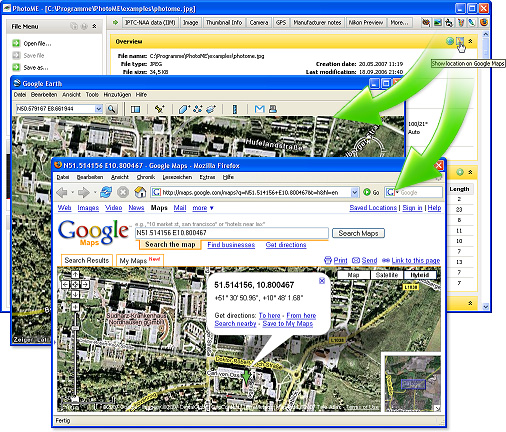 Como se muestra la posición GPS en Google Earth o Google Maps